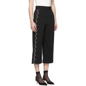RED Valentino Black Scallop Embroidered Trousers size 40 USA S